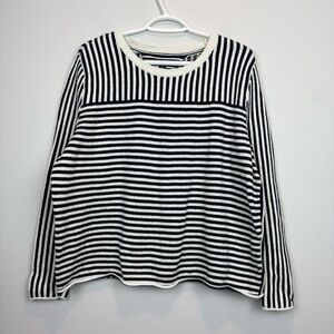 Tommy Hilfiger Navy and White Striped Sweater